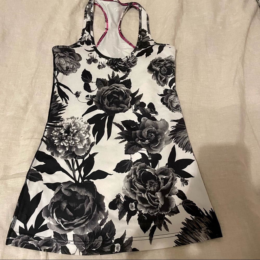 Lululemon Cool Racerback - Brisk Bloom Black White